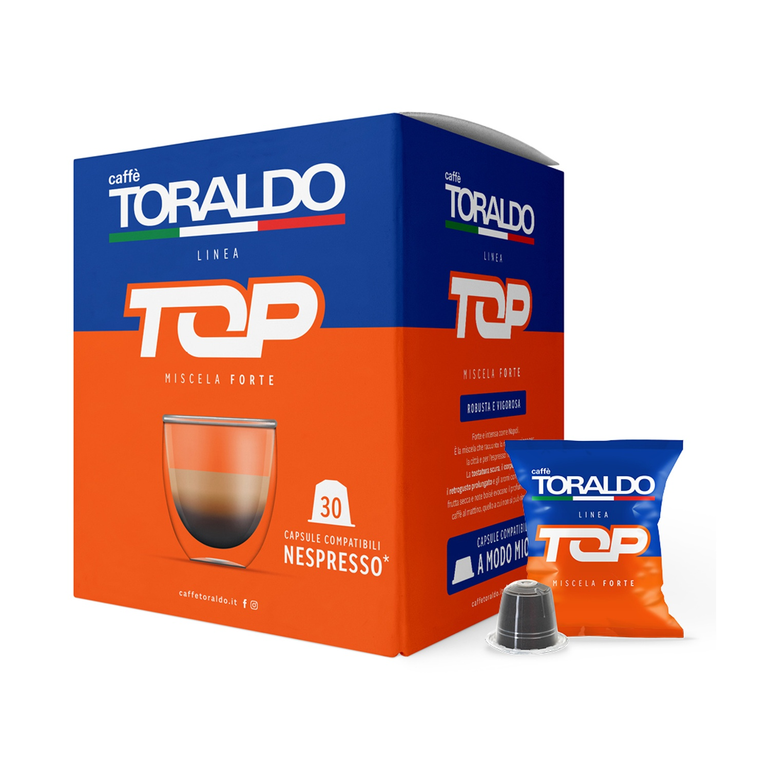 TORALDO Caffè in capsule LINEA TOP FORTE NESP 30C, Nespresso Original