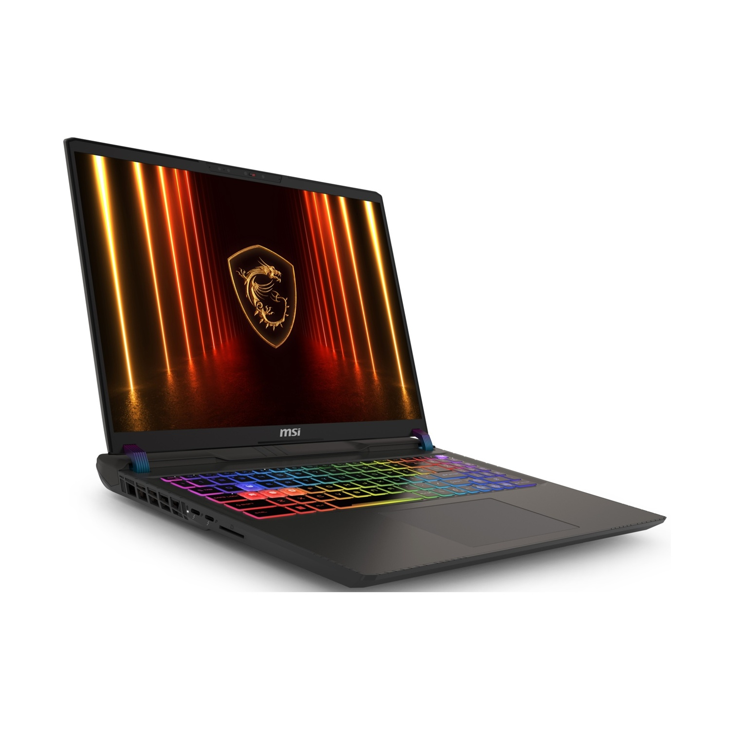 Un laptop da gioco con tre schermi che mostrano i dati di gioco.