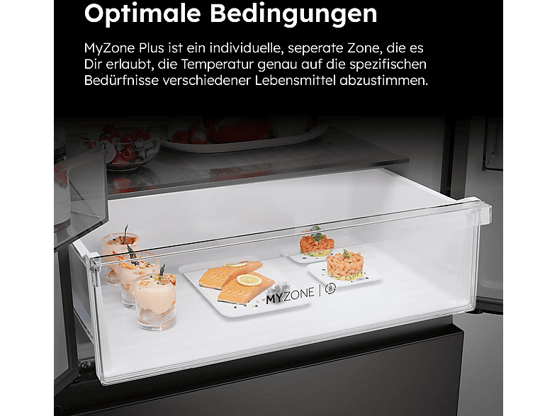 Thumbnail - HAIER HFR3718ENMD FD 70 SERIE 3 French Door (402 l, E, 1775 mm hoch, Dark Inox)