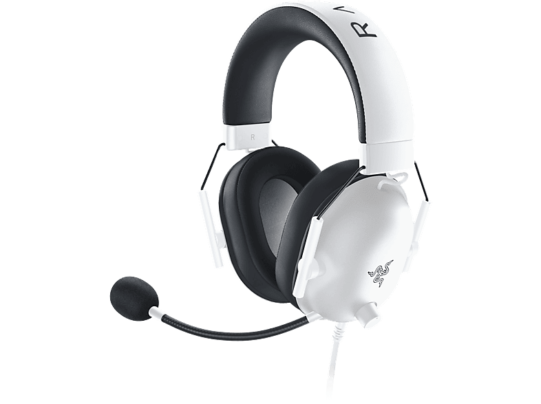 Auriculares gaming - Razer BlackShark V2 X, Circumaurales, Cable, Cancelación de Ruido Pasiva, Sonido envolvente 7.1, White Edition