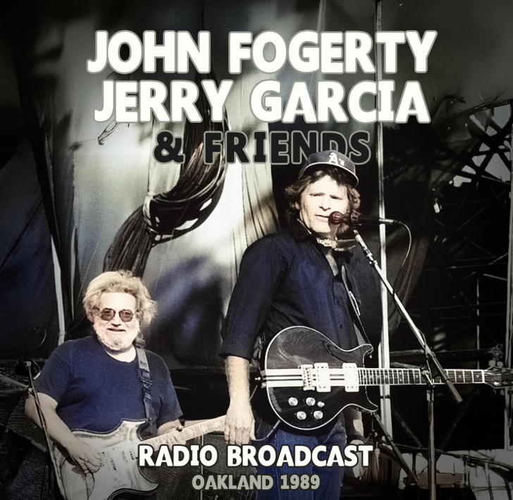 John Fogerty, Jerry Garcia und Freunde auf der Bühne, Radioübertragung, Oakland 1989.