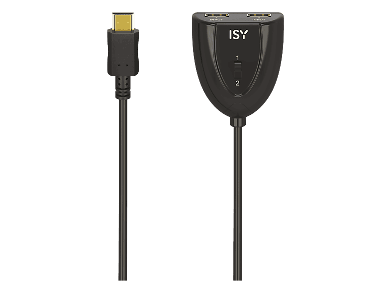 ISY IHD-9037 HDMI Umschalter, 720p, 2x HDMI-Eingang, 1x HDMI-Ausgang, Schwarz