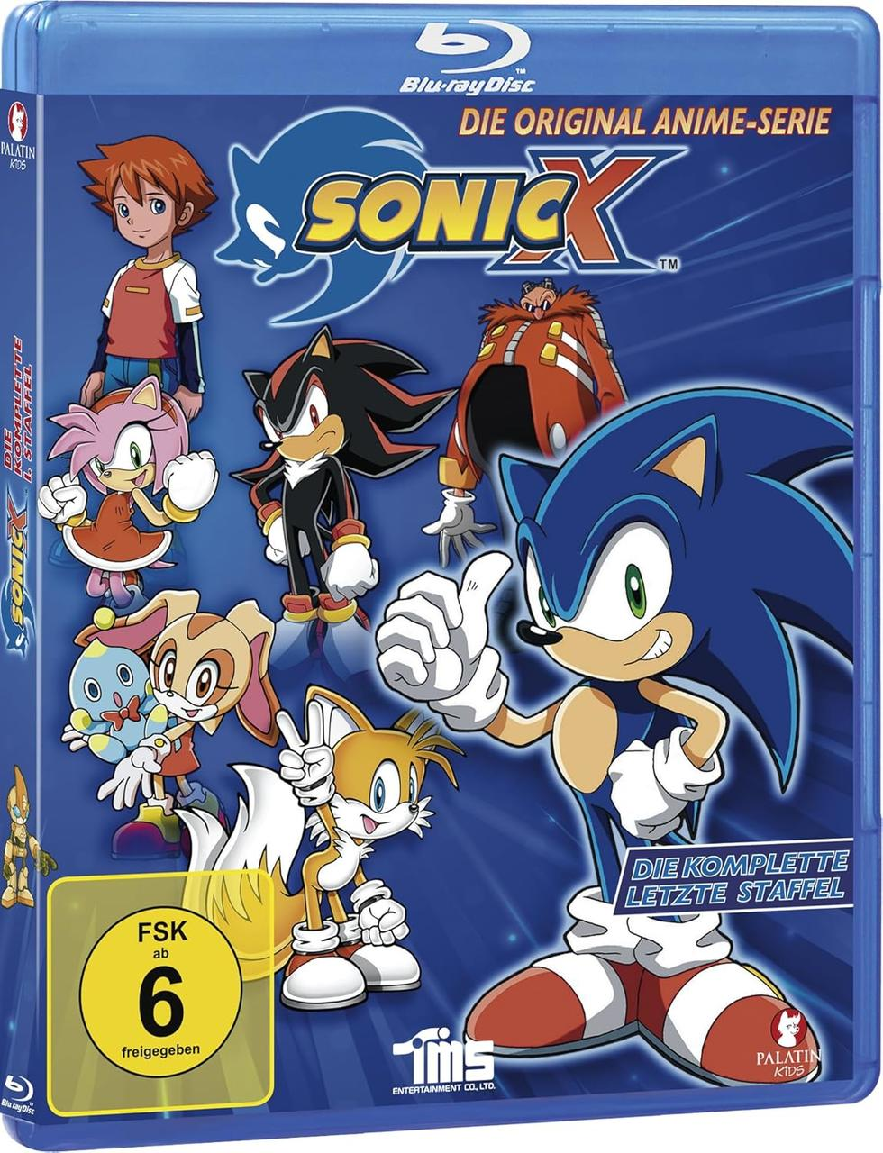Sonic X Blu-ray Hülle mit Sonic, Tails, Shadow, Eggman und Freunden.