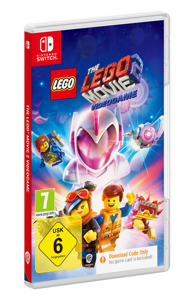 Das LEGO Movie 2 Videogame Box-Art mit LEGO-Charakteren und Logo.