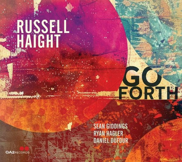 Albumcover mit bunten abstrakten Formen. Text: Russell Haight und Go Forth.