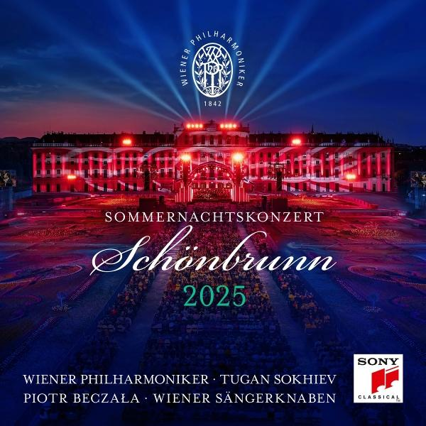 Albumcover mit beleuchtetem Schloss, Text 'Sommernachtskonzert Schönbrunn 2025'.