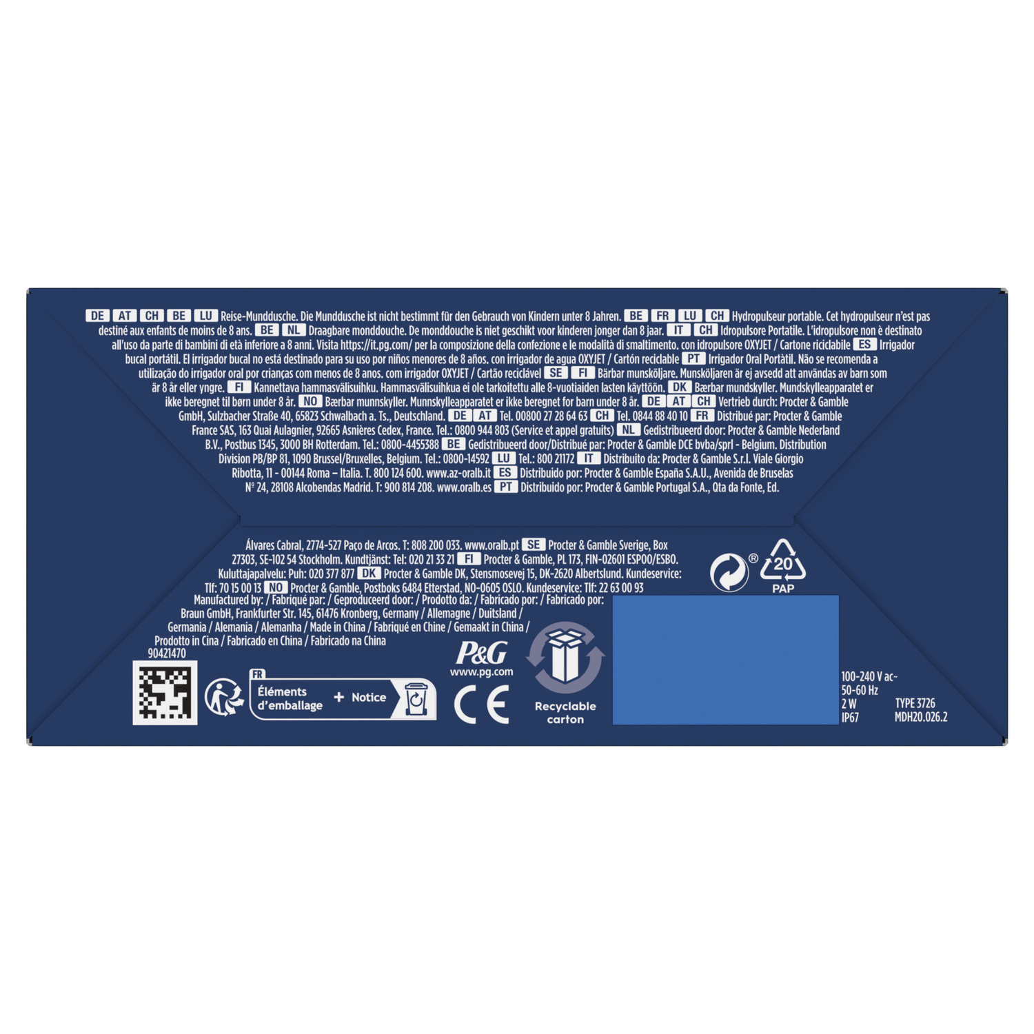 A product packaging image with text in multiple languages. Includes safety warnings and brand information.
