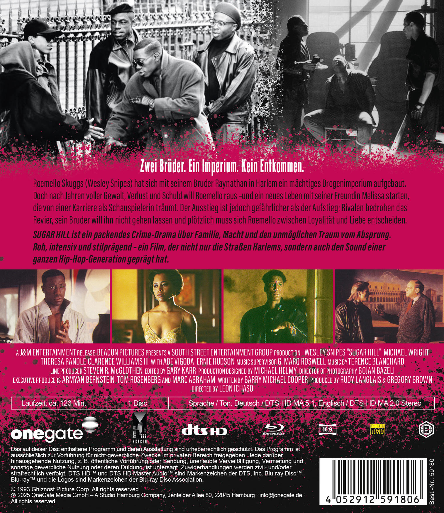 Filmcover: Männer in Anzügen, dunkler Hintergrund. Text: Sugar Hill, Wesley Snipes.