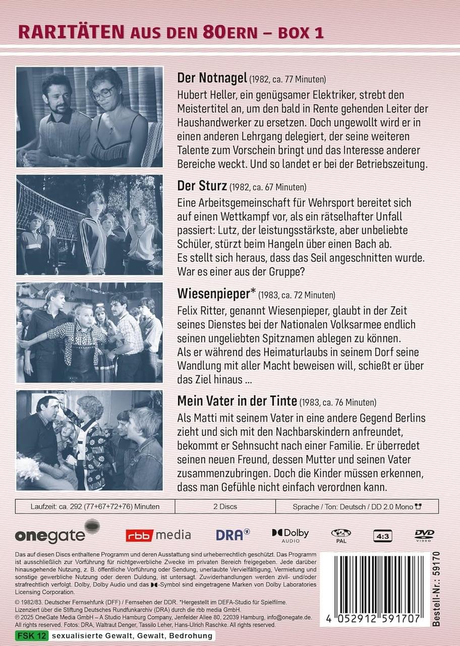 DVD-Box-Set mit deutschem Text. Es zeigt ein Schwarzweißbild.