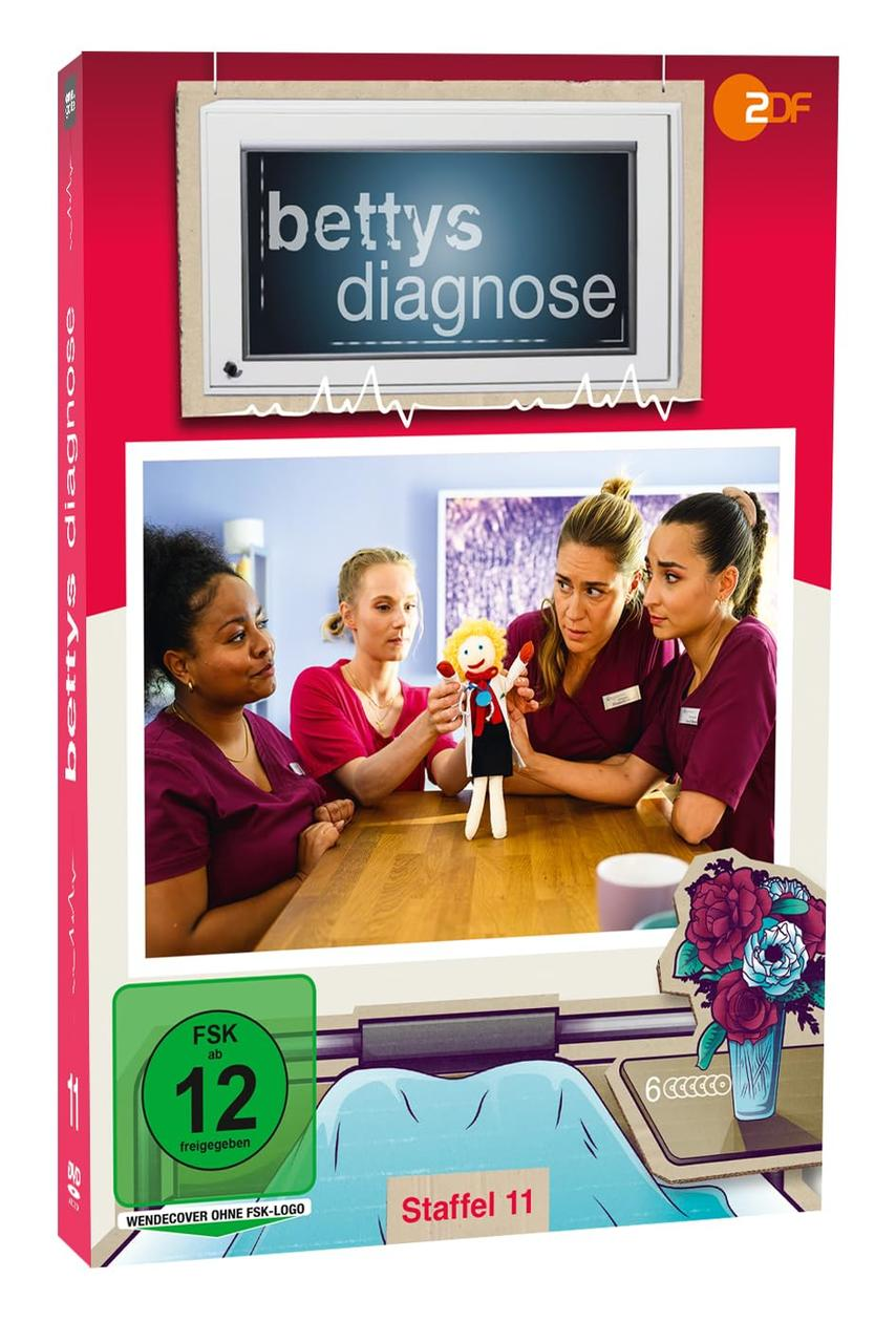 DVD-Hülle für eine deutsche Fernsehsendung mit dem Titel „Bettys Diagnose“, mit vier Frauen in OP-Kleidung.