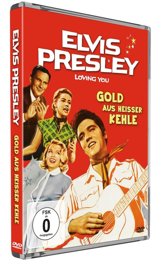 DVD-Cover. Elvis Presley mit Gitarre, andere Personen im Hintergrund. Rotes Cover.