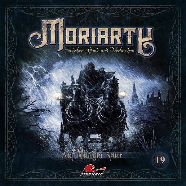 CD-Cover, Moriarty, ein Mann reitet in einem Sturm in einer Pferdekutsche.