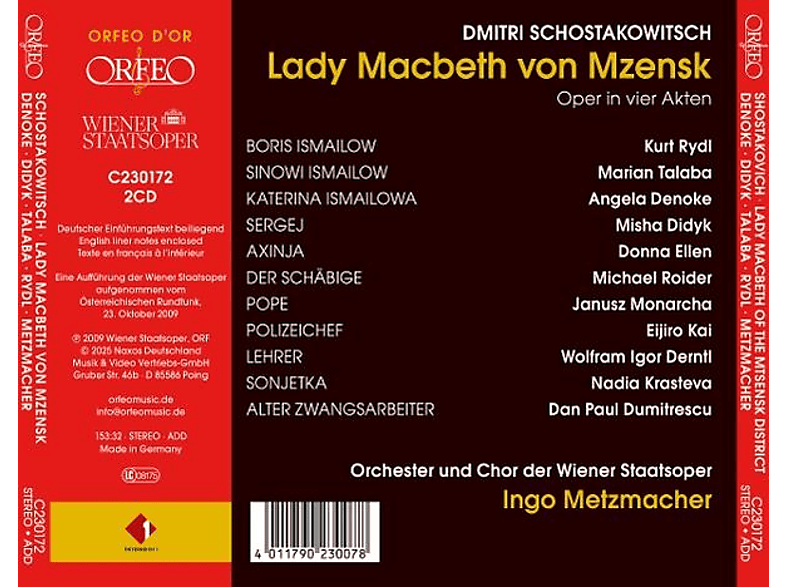 Thumbnail - Orchester & Chor der Wiener Staatsoper - Ingo Metzmacher (Dir) Solisten: Kurt Rydl, Marian Talaba, Angela Denoke, Misha ...