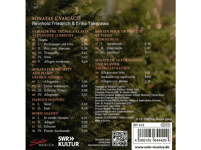 Thumbnail - Reinhold Friedrich (trompete) - Eriko Takezawa (piano) Sonatae e Variácie (CD)