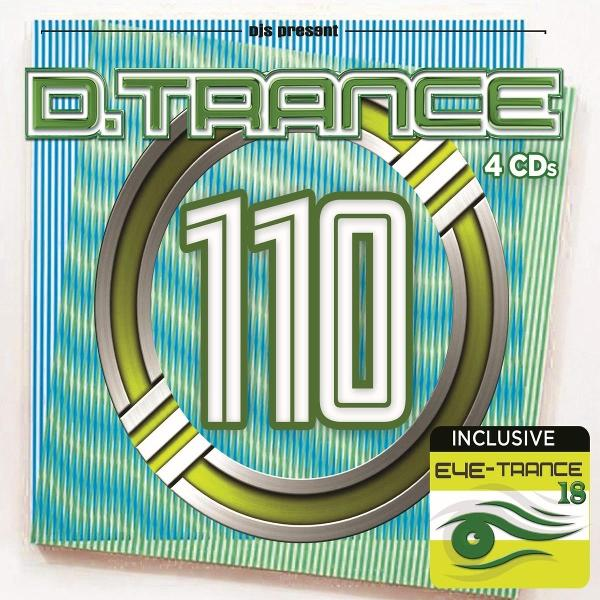 CD-Cover für 'D. Trance 110' mit kreisförmigem Design und Aufkleber.
