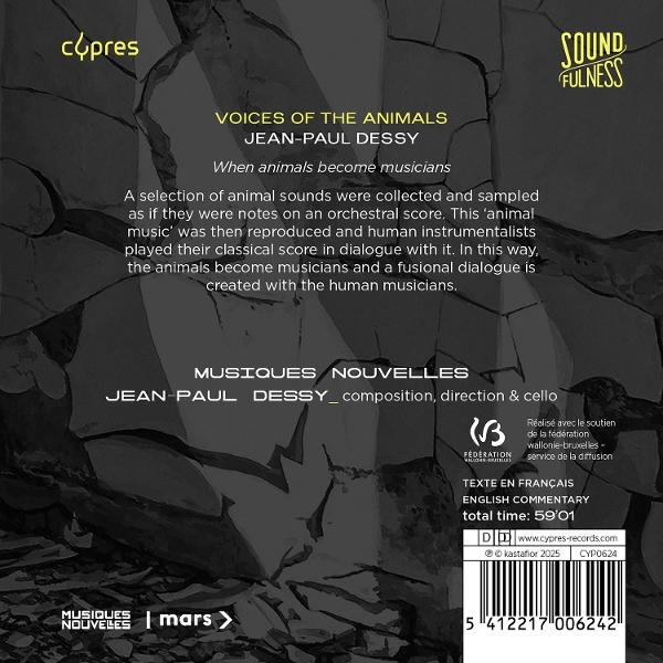 Albumcover mit Text über Tiergeräusche und einer Gesamtspielzeit von 59:01, mit einem Logo.