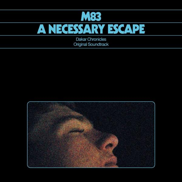 CD-Cover für 'M83 - A Necessary Escape', ein schwarzer Hintergrund mit einem Gesicht.