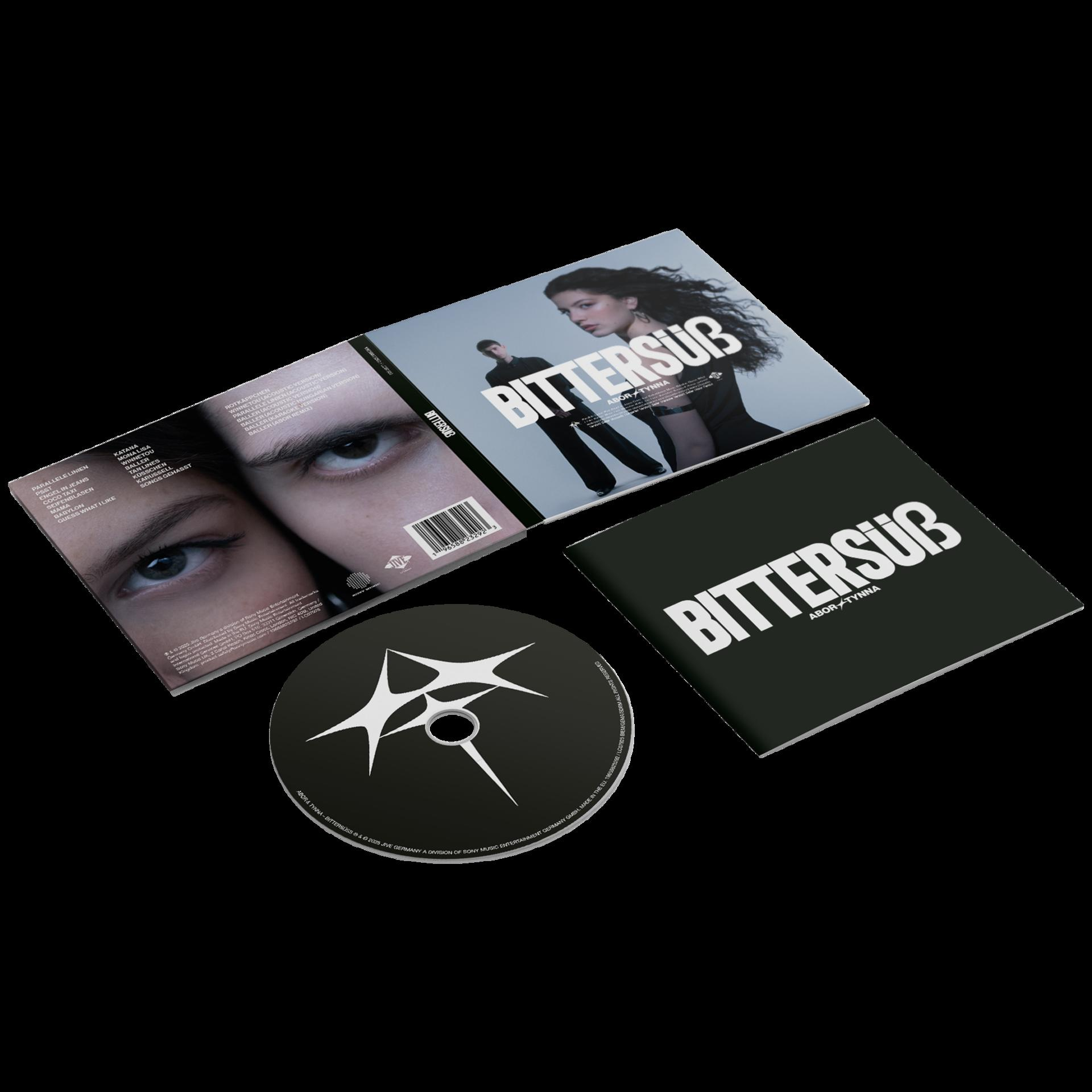 Albumcover mit einer CD, einem Booklet und einem Foto einer Frau.