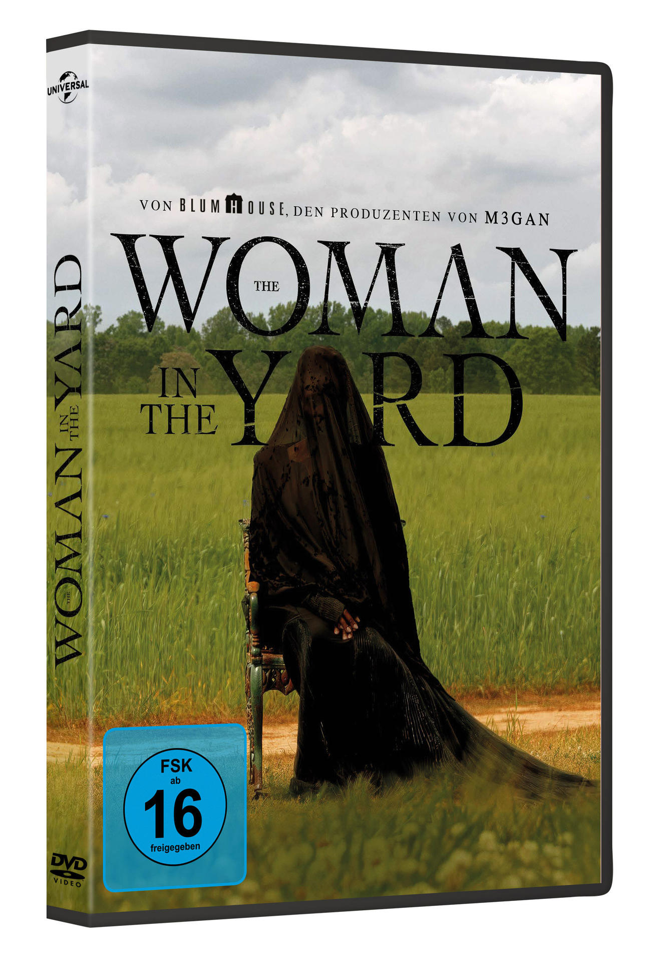 DVD-Hülle. Eine Frau in einem schwarzen Schleier sitzt in einem Feld mit grünem Gras. Der Titel steht auf dem Cover.