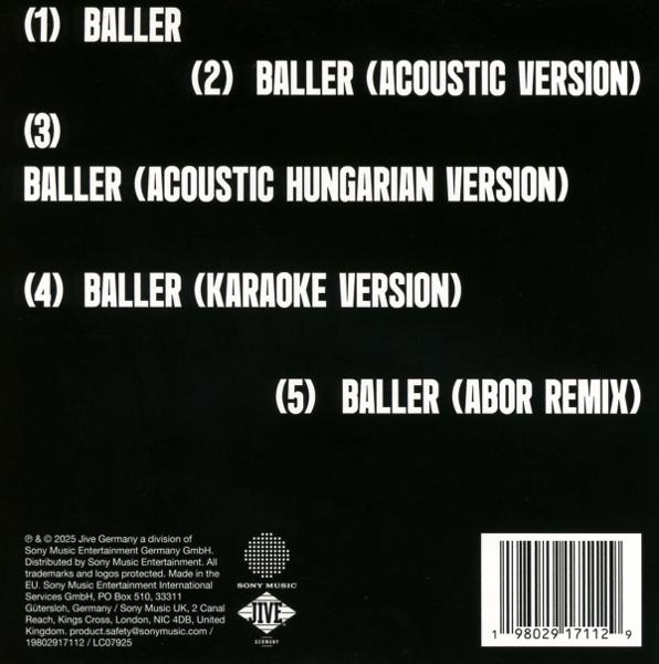 Ein CD-Cover listet Songtitel, darunter Versionen, mit einem Sony Music-Logo.