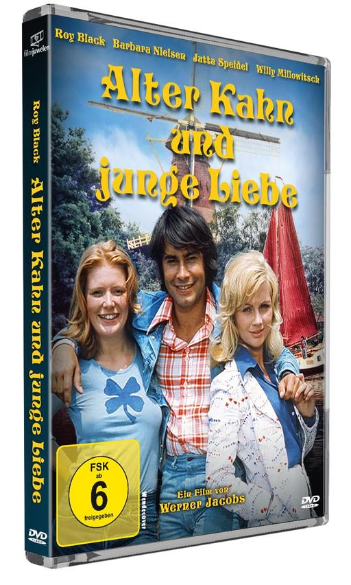 DVD-Hülle mit einem Filmplakat, das drei Personen vor einer Windmühle zeigt.