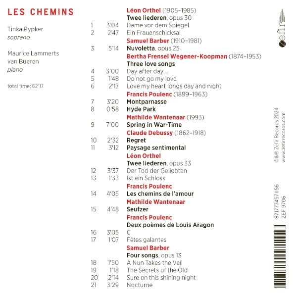 Eine Seite mit Noten und Text, Les Chemins.