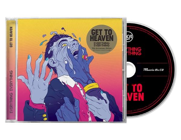 CD-Cover. Ein Mann wird in eine schwarz behandschuhte Hand gezogen. Text: „Get to Heaven“.