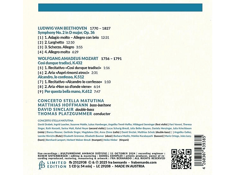 Thumbnail - Sinclair/Platzgummer/Concerto Stella Matutina - Vienna (CD)