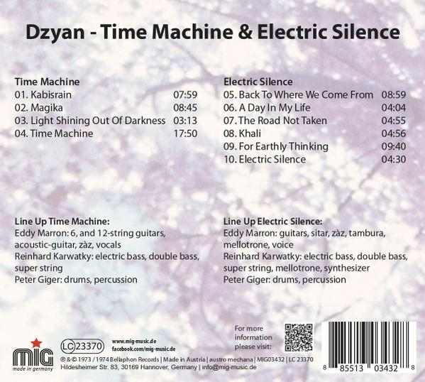 Albumcover mit Titelliste und Credits. Enthält Text und Namen der Bandmitglieder.
