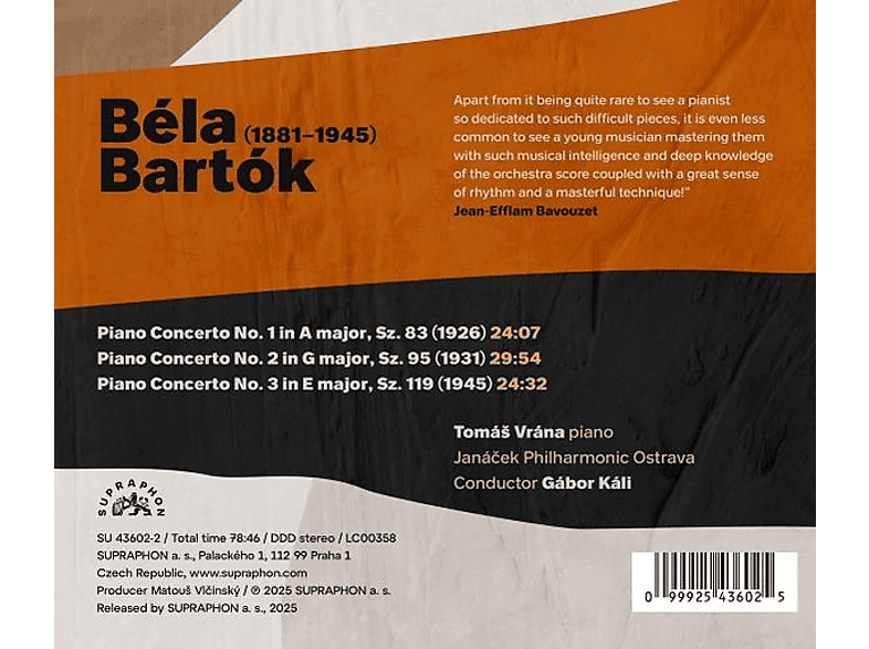 Thumbnail - Vrána/Káli/Janácek Philharmonic Ostrava - Die Klavierkonzerte (CD)