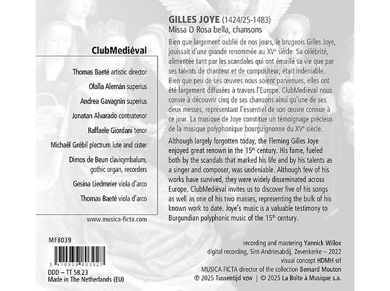 Thumbnail - Clubmedieval - Thomas Baete Missa O Rosa bella & Chansons (CD)