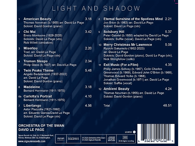 Thumbnail - Orchestra Of The Swan - Light and Shadow (CD)