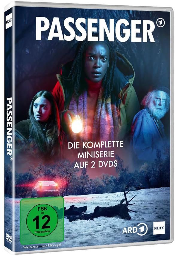 DVD-Cover von 'Passenger'. Zeigt drei Personen und ein Auto in einem verschneiten, dunklen Wald.