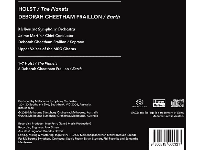Thumbnail - Melbourne Symphony Orchestra Jaime - The Planets and Earth (SACD)