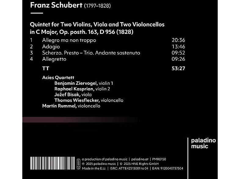 Thumbnail - Martin/acies Quartett Rummel - Streichquintett D. 956 (CD)