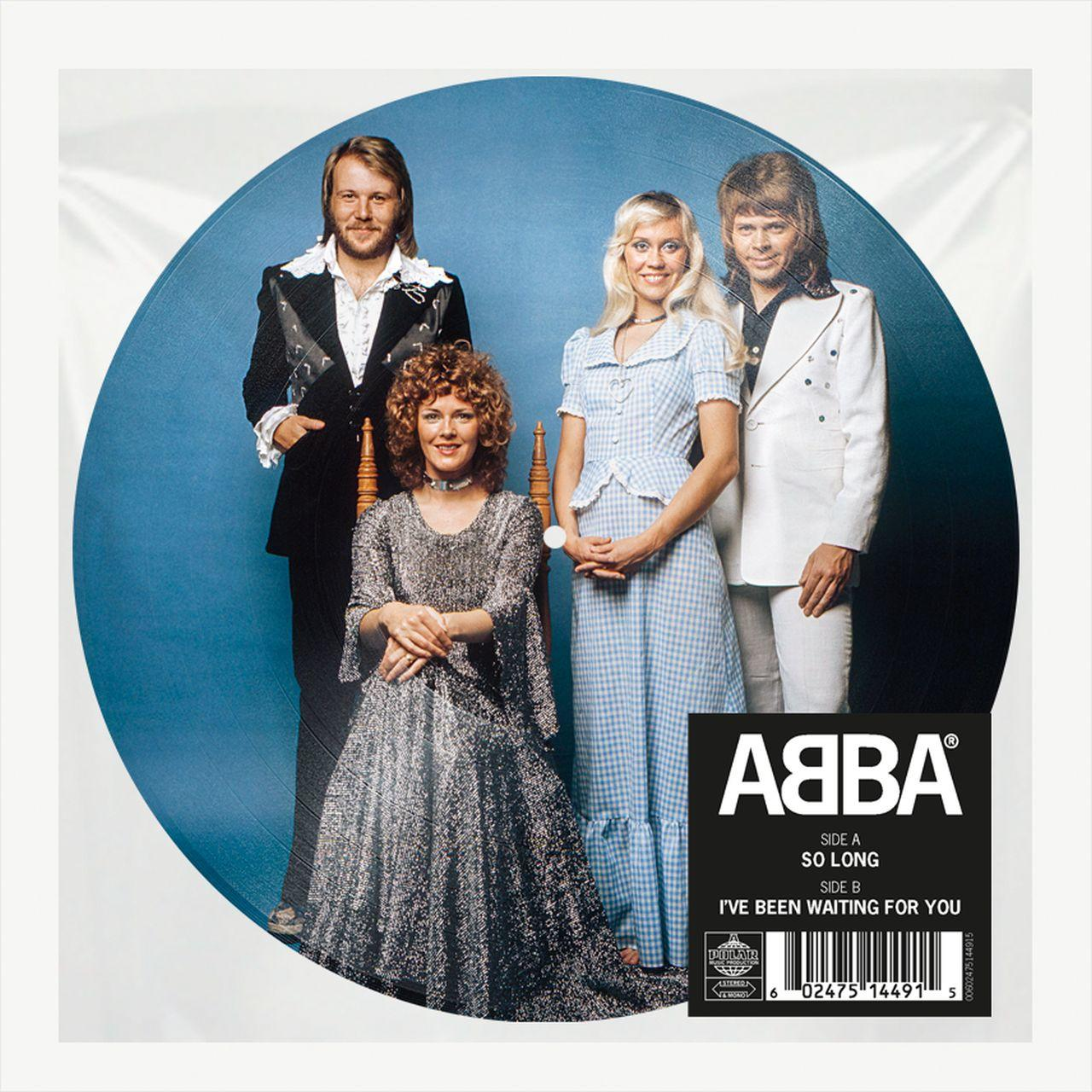Albumcover mit ABBA-Mitgliedern in einem Kreis. Der Albumtitel und die Titelliste sind vorhanden.