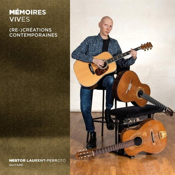 Mann mit Gitarren auf Albumcover. Text: MEMOIRES VIVES (RE-)CRÉATIONS CONTEMPORAINES.