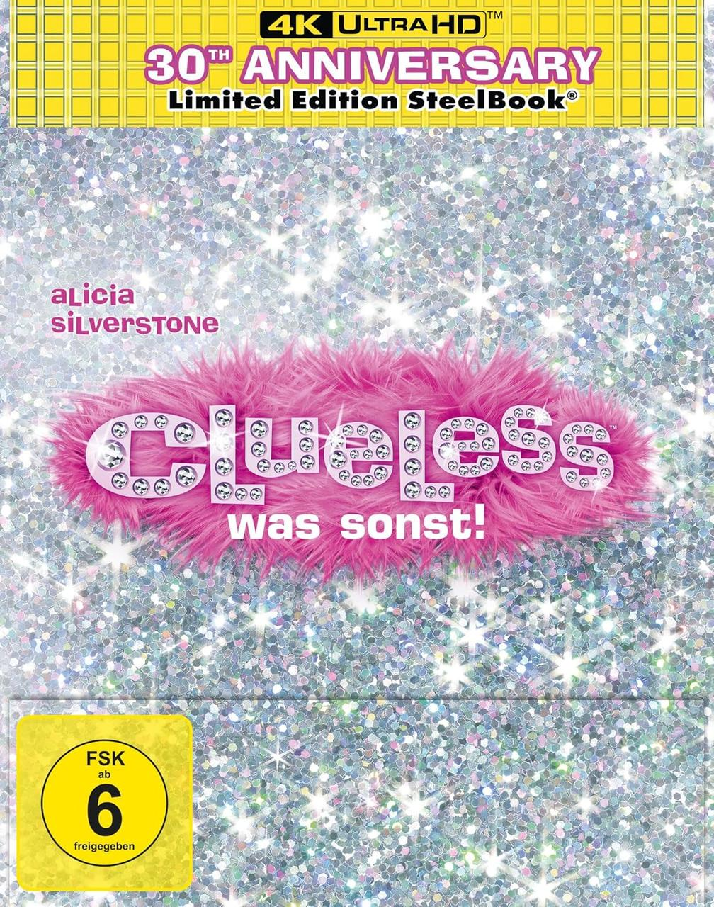 Filmcover. Ein pinkfarbener, flauschiger Text auf glitzerndem Hintergrund. Filmtitel.