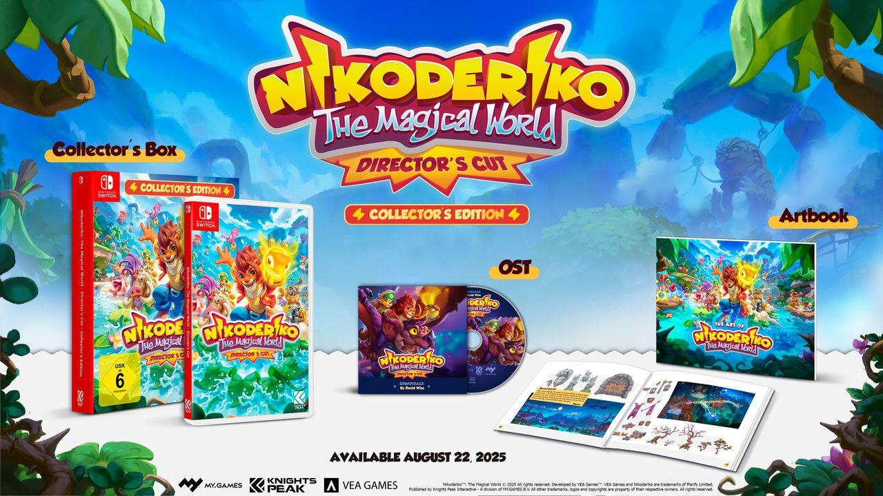 Spielbox, OST und Artbook für "Nikoderiko: The Magical World Director's Cut". Erhältlich am 22. August 2025.