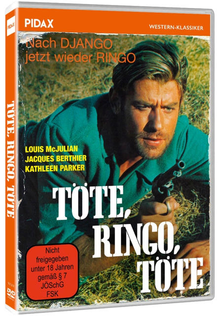 DVD-Hülle eines Westernfilms mit einem Mann, der eine Waffe hält.