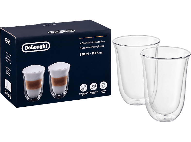 DELONGHI DLSC312 - 2'li Latte Macchiato Çift Cidarlı Bardak