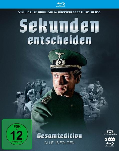 Blu-ray-Cover: Mann in Uniform, Titel 'Sekunden entscheiden' auf Deutsch, FSK 12 Logo.