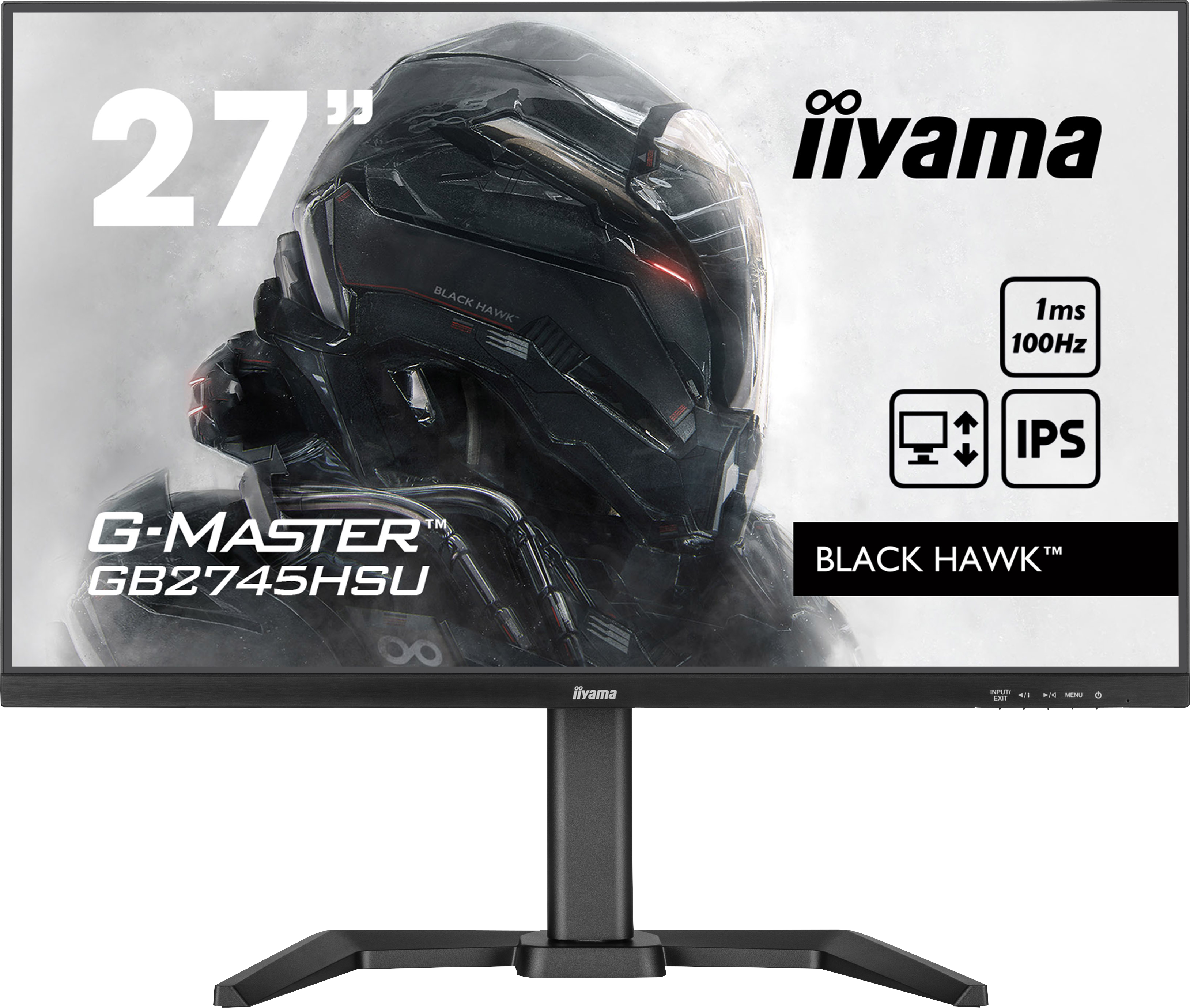 27-Zoll iiyama Monitor mit Black Hawk Design.