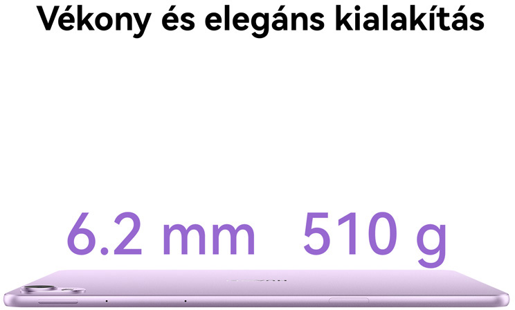 Egy táblagép, szöveggel, amely a méretet és a súlyt jelzi.