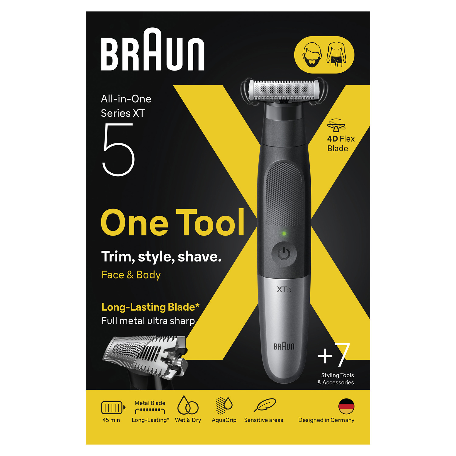 Emballage du produit Braun All-in-One Series XT5.