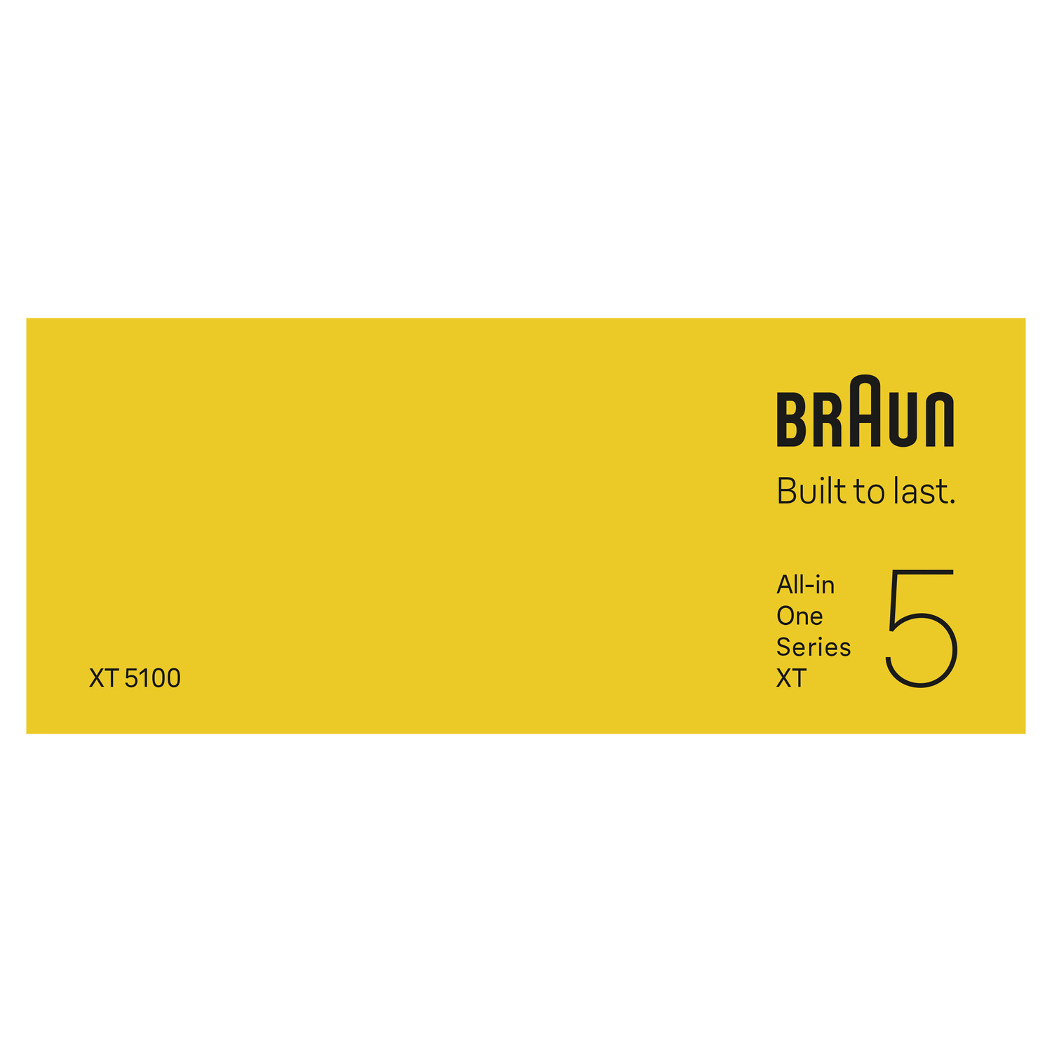 Boîte jaune avec logo et texte Braun, indiquant un produit Série 5.