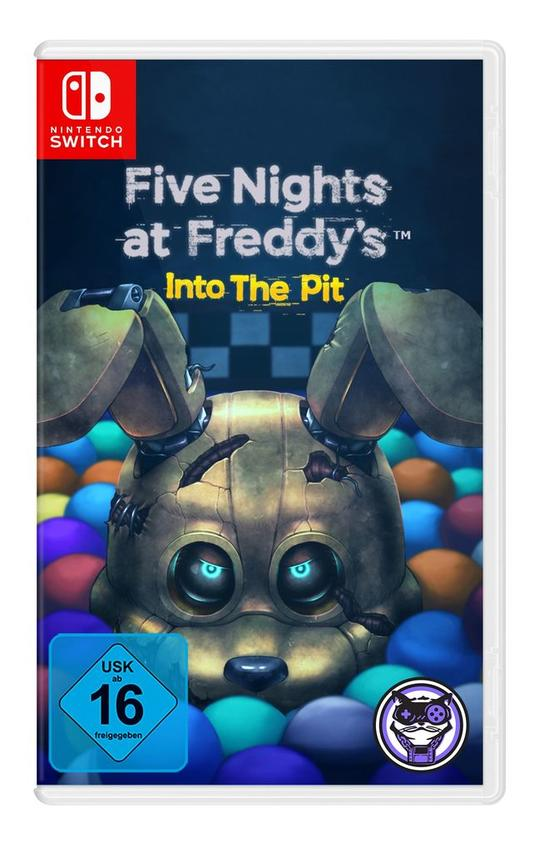 Spielcover für "Five Nights at Freddy's: Into The Pit". Animierter Charakter mit blauem Hintergrund.