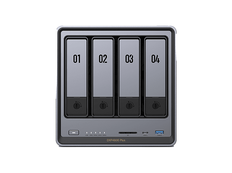 UGREEN NASync DXP4800 PLUS NAS (Diskless), 4 SATA-Einschübe, Intel® Prozessor Pentium Gold 8505, 8 GB DDR5, max. 112 TB, Grau — Foto 2 von 5