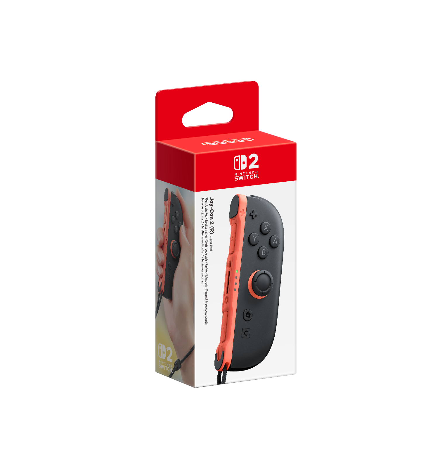 Nintendo Switch Joy-Con kutusu, görülebilir bir Joy-Con kontrolcüsü ile, siyah zemin üzerinde.