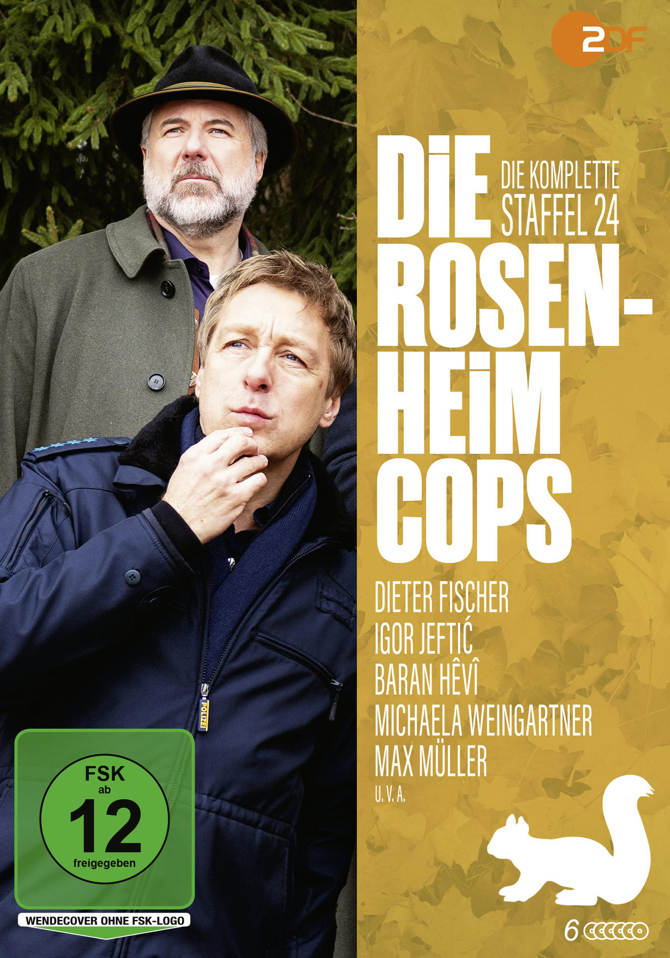 DVD-Cover mit zwei Männern. Der Titel lautet 'Die Rosenheim-Cops'. Bewertung ist 12.